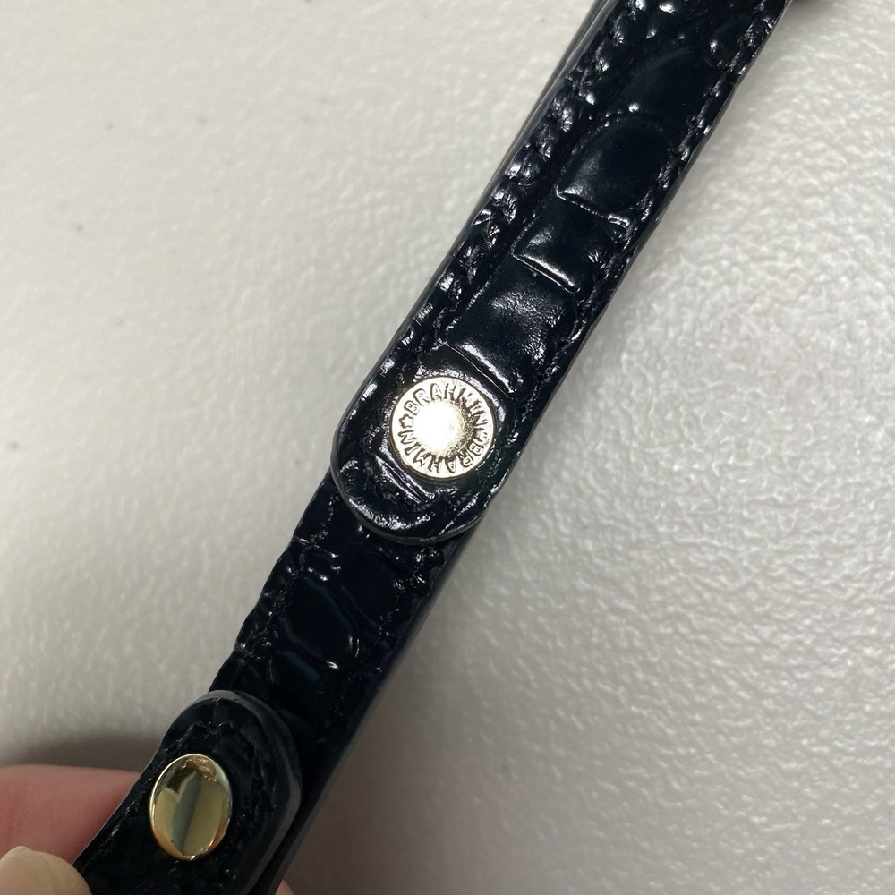 NWOT Brahmin Black Croc Embossed Leather Replacement Strap Gold Hardware - Picture 3 of 7